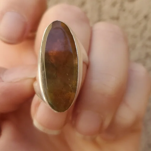 New Men's Bloodstone 925 Silver Ring. - Picture 9 of 12